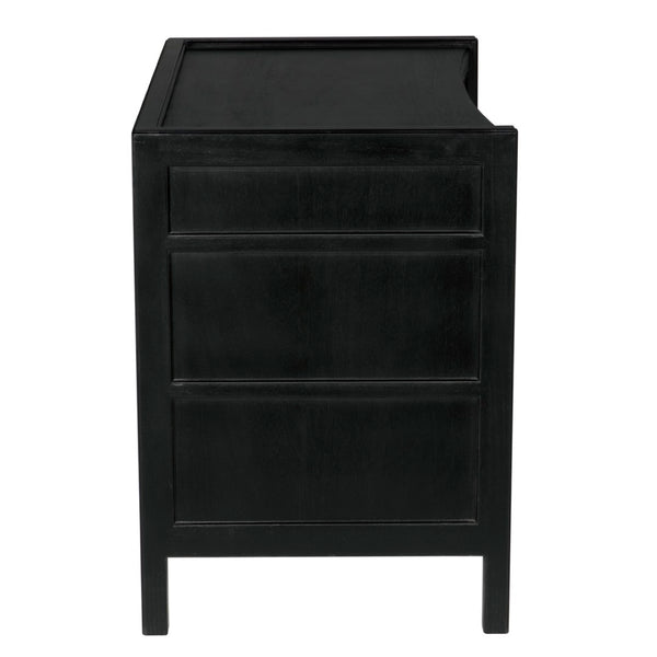 Noir Hampton Side Table - Timeless Elegance with Smart Storage and Handcrafted Mahogany Design Accents Hand Rubbed Black GTAB245HB