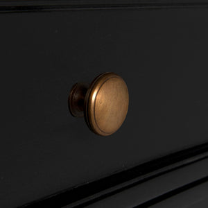 Noir Hampton Side Table - Timeless Elegance with Smart Storage and Handcrafted Mahogany Design Accents Hand Rubbed Black GTAB245HB