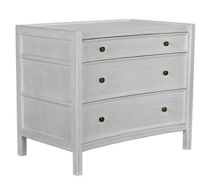 Noir Hampton Side Table - Timeless Elegance with Smart Storage and Handcrafted Mahogany Design Accents White Wash GTAB245WH