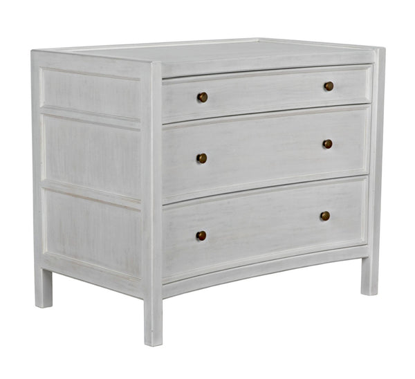 Noir Hampton Side Table - Timeless Elegance with Smart Storage and Handcrafted Mahogany Design Accents White Wash GTAB245WH