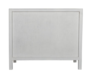 Noir Hampton Side Table - Timeless Elegance with Smart Storage and Handcrafted Mahogany Design Accents White Wash GTAB245WH