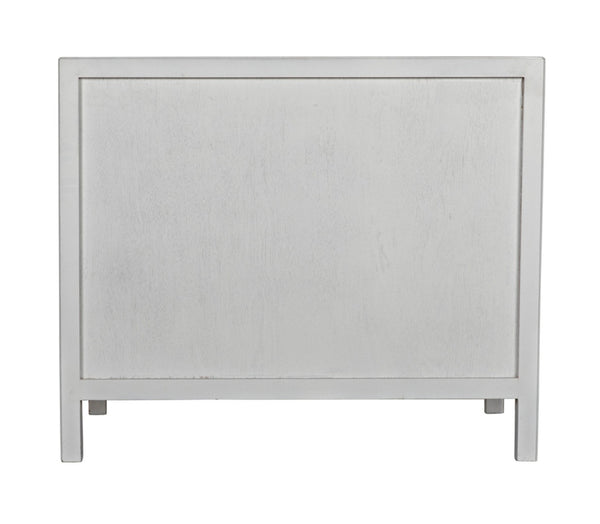 Noir Hampton Side Table - Timeless Elegance with Smart Storage and Handcrafted Mahogany Design Accents White Wash GTAB245WH