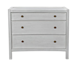 Noir Hampton Side Table - Timeless Elegance with Smart Storage and Handcrafted Mahogany Design Accents White Wash GTAB245WH