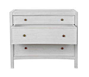 Noir Hampton Side Table - Timeless Elegance with Smart Storage and Handcrafted Mahogany Design Accents White Wash GTAB245WH