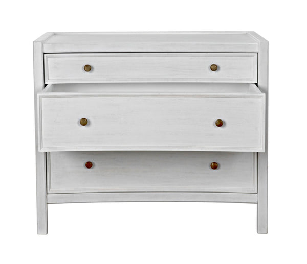 Noir Hampton Side Table - Timeless Elegance with Smart Storage and Handcrafted Mahogany Design Accents White Wash GTAB245WH