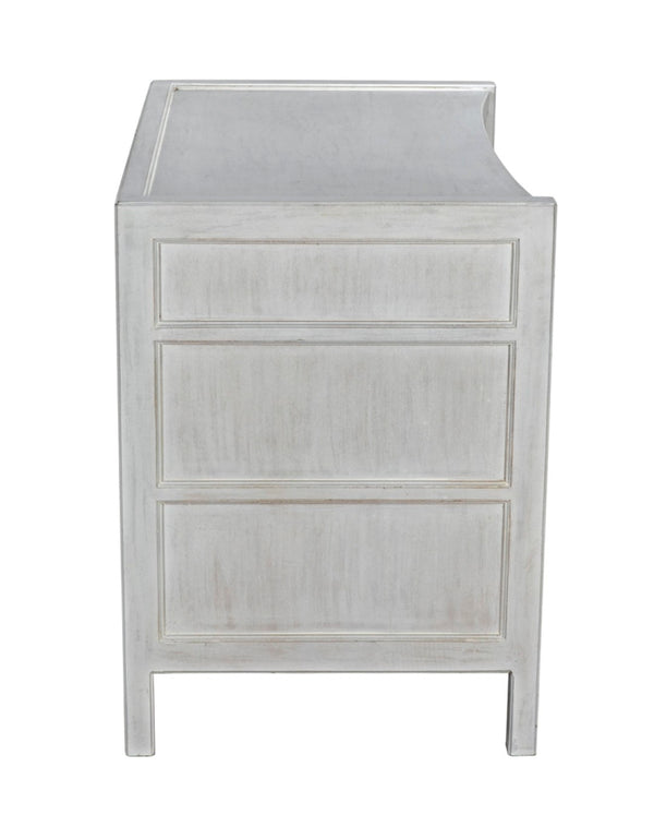 Noir Hampton Side Table - Timeless Elegance with Smart Storage and Handcrafted Mahogany Design Accents White Wash GTAB245WH