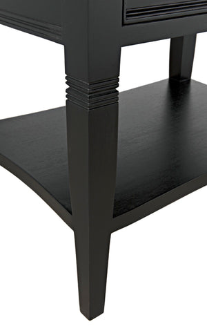 Noir Oxford 2-Drawer Side Table - Artisan-Made Mahogany Accent for Timeless Elegance in Any Room Hand Rubbed Black GTAB246HB