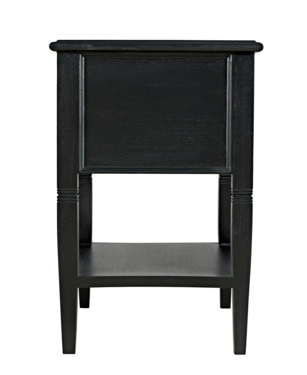 Noir Oxford 2-Drawer Side Table - Artisan-Made Mahogany Accent for Timeless Elegance in Any Room Hand Rubbed Black GTAB246HB