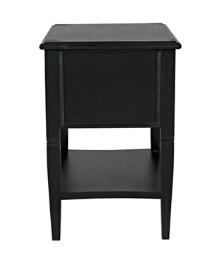 Noir Oxford 2-Drawer Side Table - Artisan-Made Mahogany Accent for Timeless Elegance in Any Room Hand Rubbed Black GTAB246HB