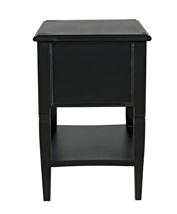Noir Oxford 2-Drawer Side Table - Artisan-Made Mahogany Accent for Timeless Elegance in Any Room Hand Rubbed Black GTAB246HB