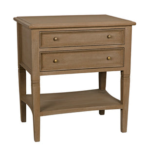 Noir Oxford 2-Drawer Side Table - Artisan-Made Mahogany Accent for Timeless Elegance in Any Room Weathered GTAB246WEA