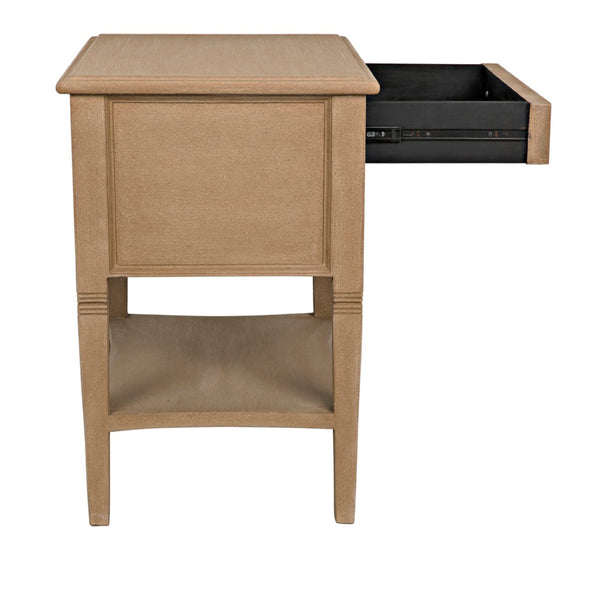 Noir Oxford 2-Drawer Side Table - Artisan-Made Mahogany Accent for Timeless Elegance in Any Room Weathered GTAB246WEA