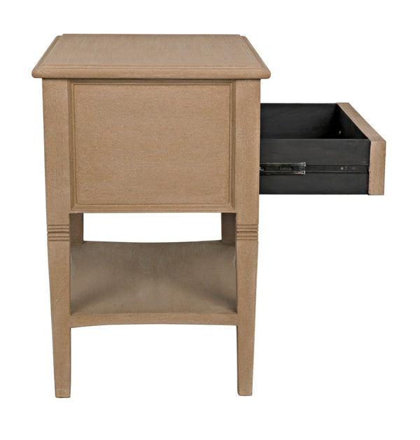Noir Oxford 2-Drawer Side Table - Artisan-Made Mahogany Accent for Timeless Elegance in Any Room Weathered GTAB246WEA