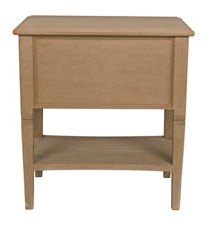 Noir Oxford 2-Drawer Side Table - Artisan-Made Mahogany Accent for Timeless Elegance in Any Room Weathered GTAB246WEA