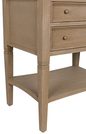 Noir Oxford 2-Drawer Side Table - Artisan-Made Mahogany Accent for Timeless Elegance in Any Room Weathered GTAB246WEA