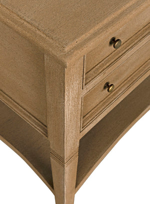 Noir Oxford 2-Drawer Side Table - Artisan-Made Mahogany Accent for Timeless Elegance in Any Room Weathered GTAB246WEA