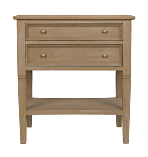 Noir Oxford 2-Drawer Side Table - Artisan-Made Mahogany Accent for Timeless Elegance in Any Room Weathered GTAB246WEA