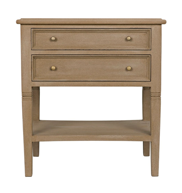 Noir Oxford 2-Drawer Side Table - Artisan-Made Mahogany Accent for Timeless Elegance in Any Room Weathered GTAB246WEA