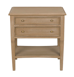 Noir Oxford 2-Drawer Side Table - Artisan-Made Mahogany Accent for Timeless Elegance in Any Room Weathered GTAB246WEA