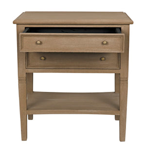 Noir Oxford 2-Drawer Side Table - Artisan-Made Mahogany Accent for Timeless Elegance in Any Room Weathered GTAB246WEA
