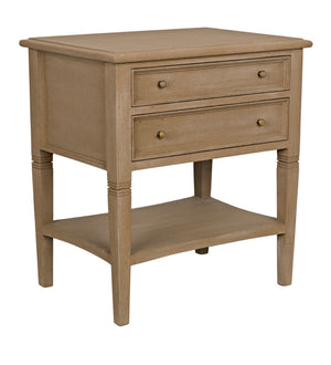 Noir Oxford 2-Drawer Side Table - Artisan-Made Mahogany Accent for Timeless Elegance in Any Room Weathered GTAB246WEA