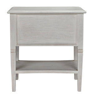 Noir Oxford 2-Drawer Side Table - Artisan-Made Mahogany Accent for Timeless Elegance in Any Room White Wash GTAB246WH