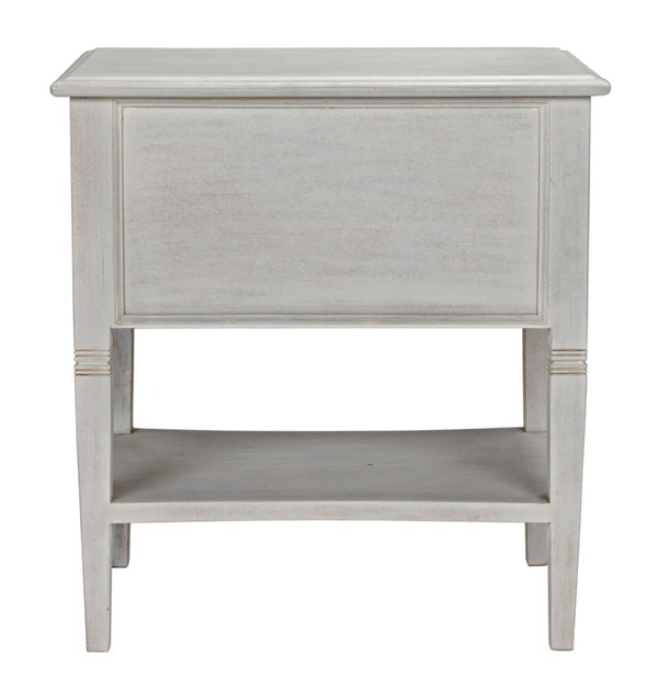 Noir Oxford 2-Drawer Side Table - Artisan-Made Mahogany Accent for Timeless Elegance in Any Room White Wash GTAB246WH
