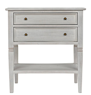 Noir Oxford 2-Drawer Side Table - Artisan-Made Mahogany Accent for Timeless Elegance in Any Room White Wash GTAB246WH