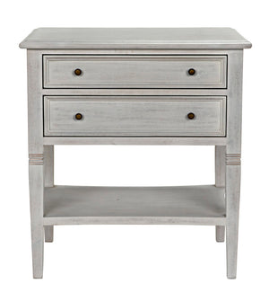 Noir Oxford 2-Drawer Side Table - Artisan-Made Mahogany Accent for Timeless Elegance in Any Room White Wash GTAB246WH
