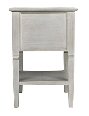 Noir Oxford 2-Drawer Side Table - Artisan-Made Mahogany Accent for Timeless Elegance in Any Room White Wash GTAB246WH