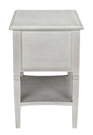 Noir Oxford 2-Drawer Side Table - Artisan-Made Mahogany Accent for Timeless Elegance in Any Room White Wash GTAB246WH
