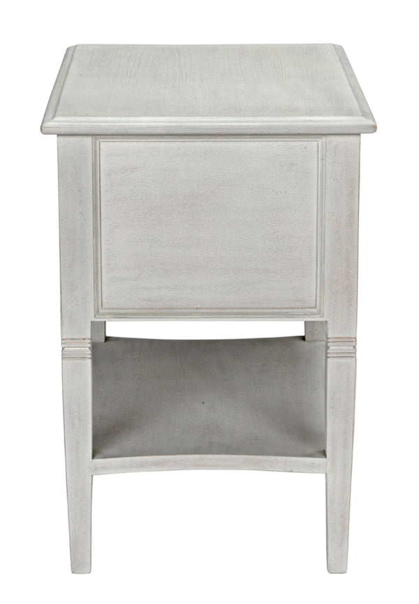 Noir Oxford 2-Drawer Side Table - Artisan-Made Mahogany Accent for Timeless Elegance in Any Room White Wash GTAB246WH