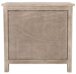 Noir Curved Elegance: Vintage Gray Side Table with Graceful Drawers for Modern & Traditional Spaces GTAB290VGR
