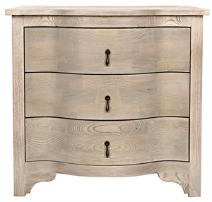 Noir Curved Elegance: Vintage Gray Side Table with Graceful Drawers for Modern & Traditional Spaces GTAB290VGR