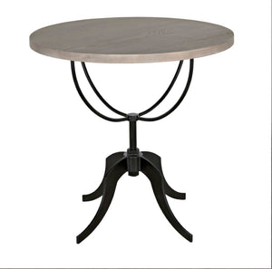 Noir Wine Table with Adjustable Height Base - Vintage-Inspired Elm Top & Elegant Metal Legs for Any Space GTAB291VGR