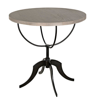 Noir Wine Table with Adjustable Height Base - Vintage-Inspired Elm Top & Elegant Metal Legs for Any Space GTAB291VGR