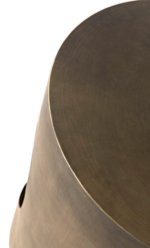 Noir Eclipse Round Side Table - Modern Iron Accent for Living Room, Bedroom, or Entryway Decor Delight Aged Brass GTAB302AB