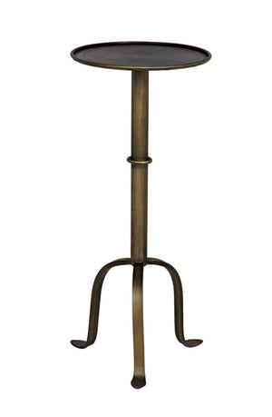Noir Tini Side Table - Charming Victorian-Inspired Design with Curved Legs for Modern Spaces and Style Aged Brass GTAB303AB