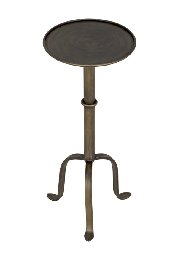 Noir Tini Side Table - Charming Victorian-Inspired Design with Curved Legs for Modern Spaces and Style Aged Brass GTAB303AB