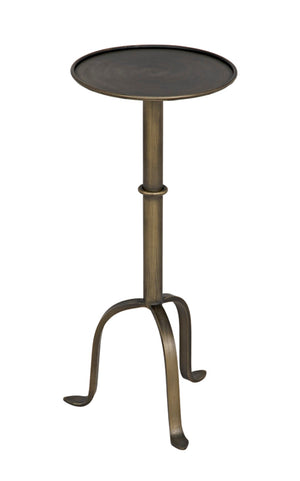 Noir Tini Side Table - Charming Victorian-Inspired Design with Curved Legs for Modern Spaces and Style Aged Brass GTAB303AB