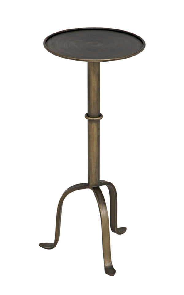 Noir Tini Side Table - Charming Victorian-Inspired Design with Curved Legs for Modern Spaces and Style Aged Brass GTAB303AB