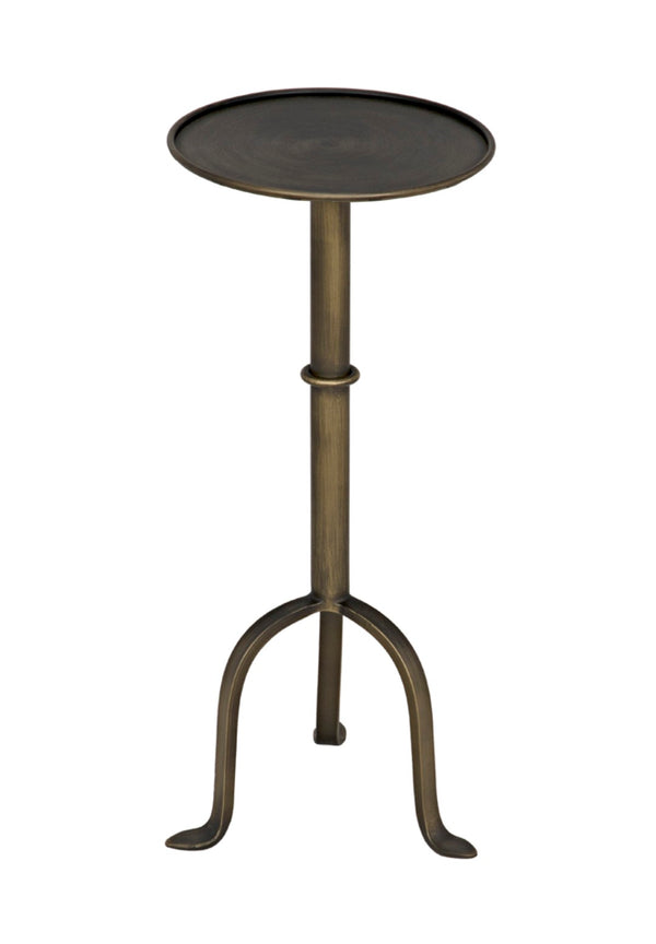 Noir Tini Side Table - Charming Victorian-Inspired Design with Curved Legs for Modern Spaces and Style Aged Brass GTAB303AB