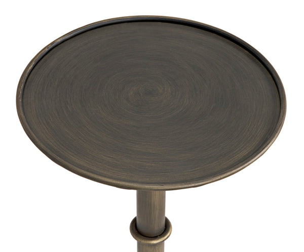 Noir Tini Side Table - Charming Victorian-Inspired Design with Curved Legs for Modern Spaces and Style Aged Brass GTAB303AB