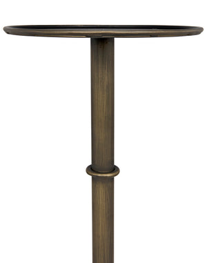 Noir Tini Side Table - Charming Victorian-Inspired Design with Curved Legs for Modern Spaces and Style Aged Brass GTAB303AB