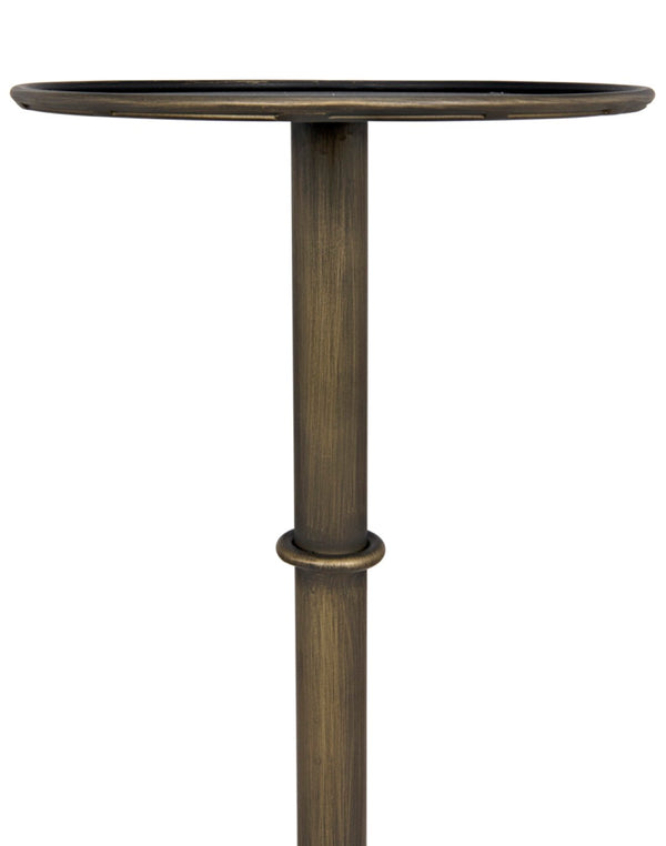 Noir Tini Side Table - Charming Victorian-Inspired Design with Curved Legs for Modern Spaces and Style Aged Brass GTAB303AB