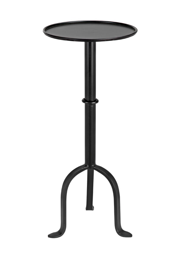 Noir Tini Side Table - Charming Victorian-Inspired Design with Curved Legs for Modern Spaces and Style Matte Black GTAB303MTB