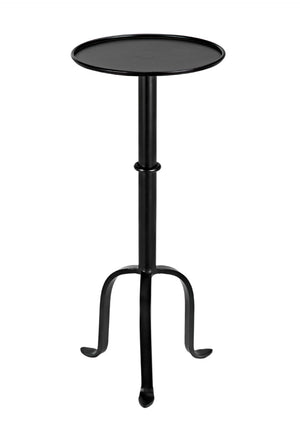 Noir Tini Side Table - Charming Victorian-Inspired Design with Curved Legs for Modern Spaces and Style Matte Black GTAB303MTB