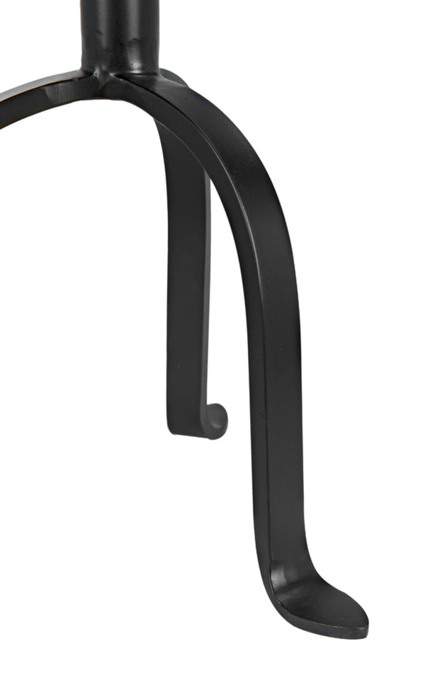 Noir Tini Side Table - Charming Victorian-Inspired Design with Curved Legs for Modern Spaces and Style Matte Black GTAB303MTB