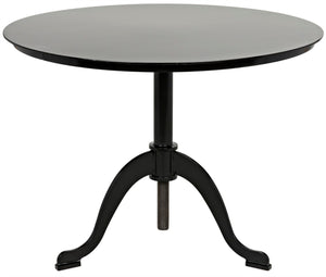 Noir Kaldera Side Table - Modern Black Iron Accent with Adjustable Height for Timeless Elegance and Function GTAB318MTB
