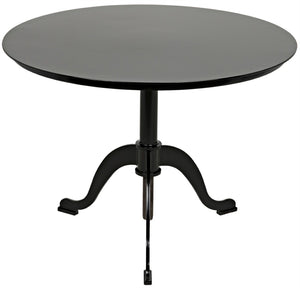 Noir Kaldera Side Table - Modern Black Iron Accent with Adjustable Height for Timeless Elegance and Function GTAB318MTB